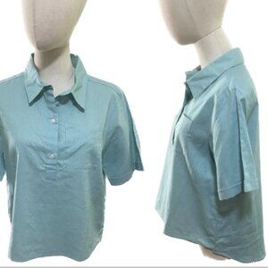 Pendleton HIGH - LOW 1/4 BUTTON DOWN COLLARED SHORT SLEEVE SHIRT NWOT SZ M